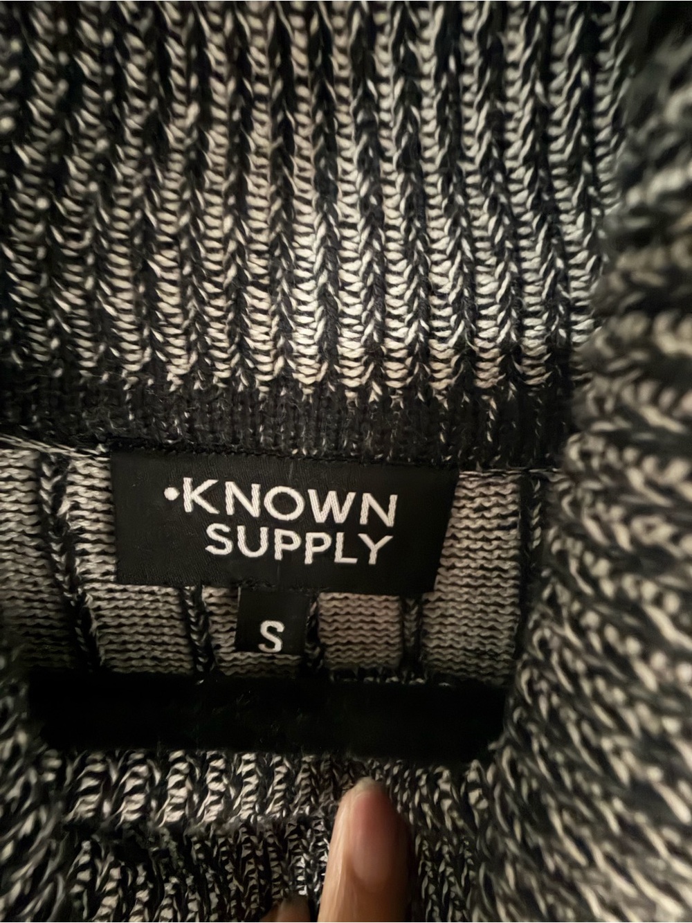 Known Supply Ribbed Knit Midi Dress - 100% Organic Cotton - Black/Pearl - NWT - Picture 8 of 9